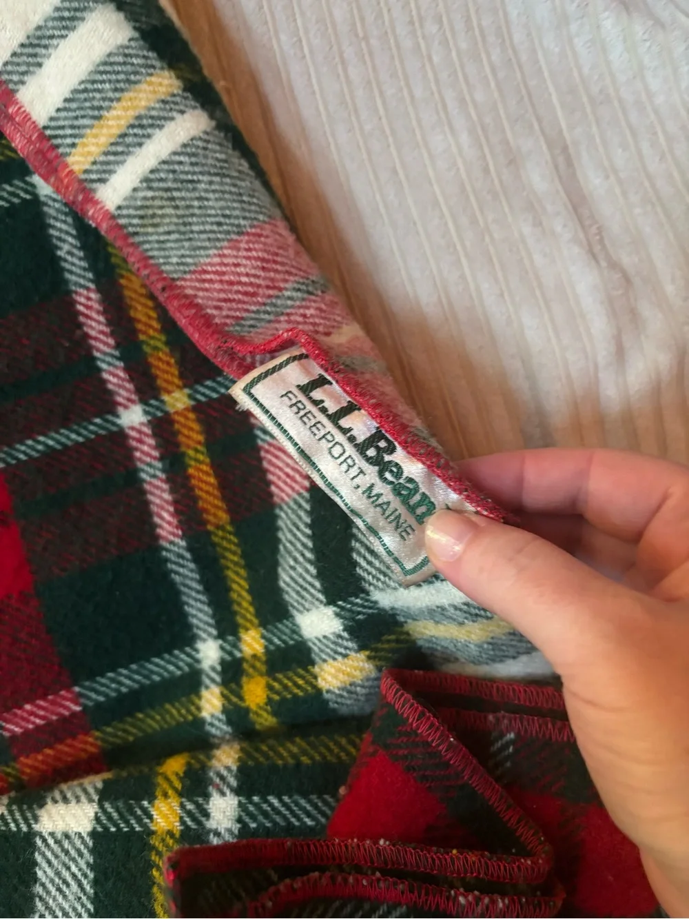 Vintage LL Bean Tartan Plaid Wool Blanket
